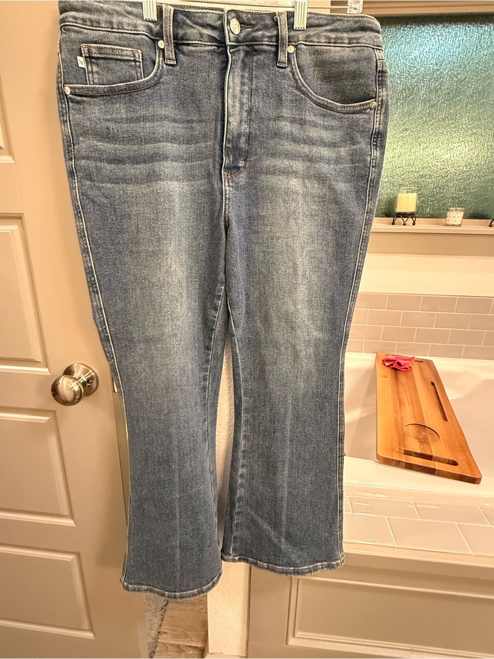 Judy Blue Faded Blue Wide-Leg Jeans -Kick-Flare